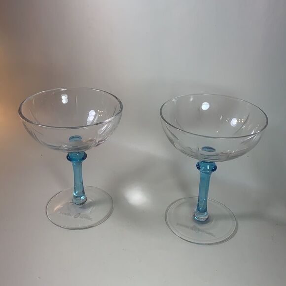 Set 2 Vintage Bombay Sapphire Gin Martini Glasses - Picture 2 of 10